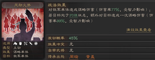 三国志战略版风助火势怎样用